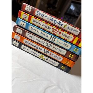 Diary of a Wimpy Kid Hardcover Book Lot of 6 Jeff Kinney Novels in Cartoons